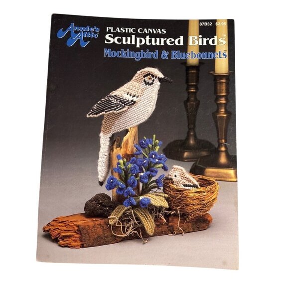 Mockingbird & Bluebonnets Plastic Canvas Pattern Book By Annies Attic 1991 - Picture 1 of 3